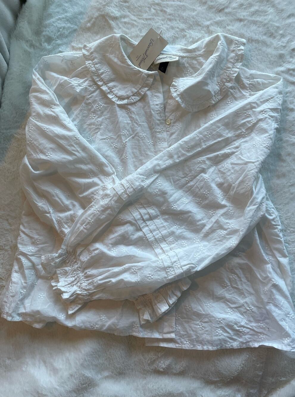 NWT Universal Thread Collared Long Sleeve Eyelet Blouse size extra large XL